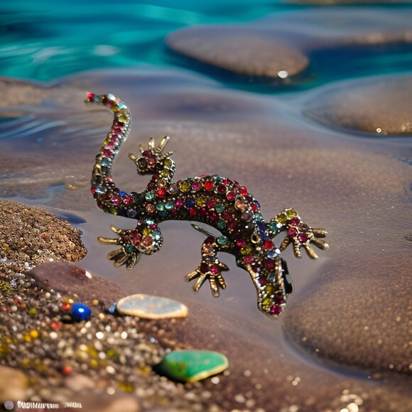 Colorful Lizard Brooch~ - Picture 1 of 3